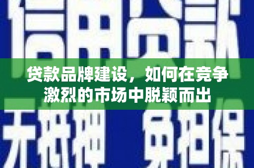 德州贷款品牌建设，如何在竞争激烈的市场中脱颖而出