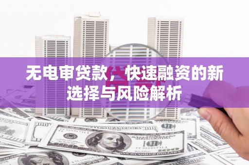 德州无电审贷款，快速融资的新选择与风险解析